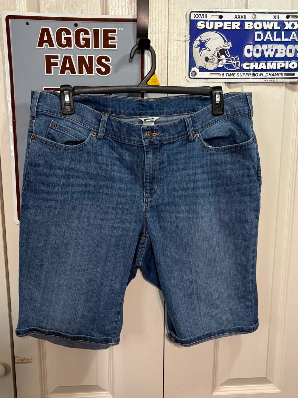 Duluth Trading Dark Blue Denim Shorts